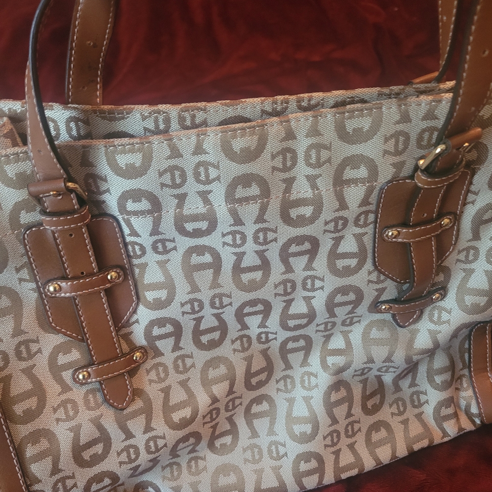 Etienne Aigner Tan Logo-Print Interior Bag
